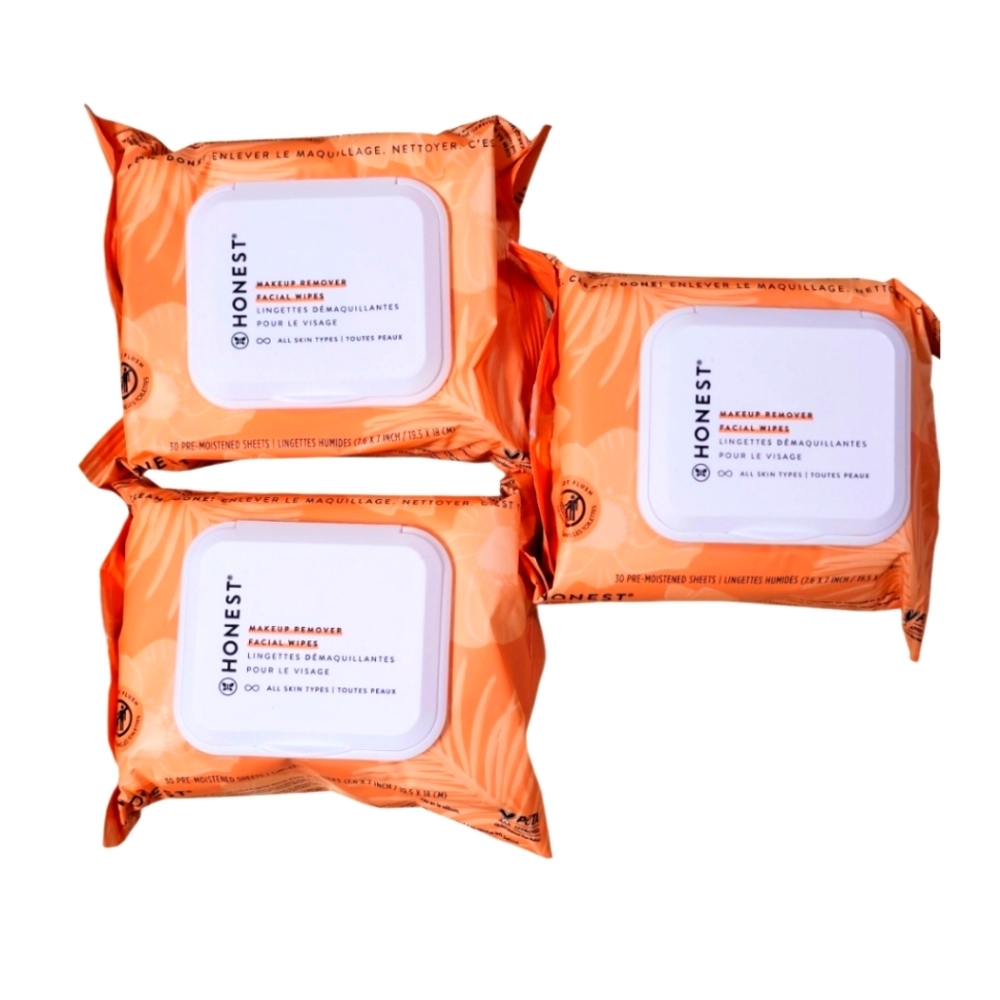 Honest Makeup Remover Facial Wipes All types of skin 3 pack